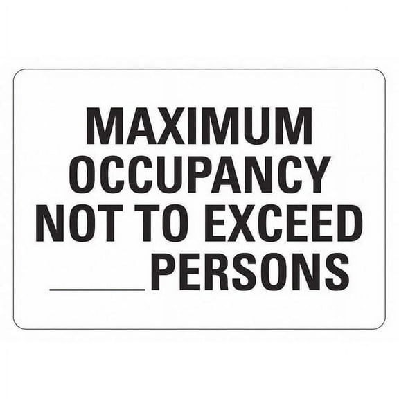 Lyle Aluminum Maximum Occupancy Sign,10x14in LCU1-0151-NA_14x10