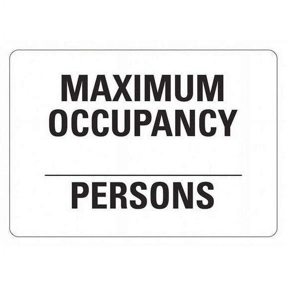 Lyle Aluminum Maximum Occupancy Sign,10x14in LCU1-0152-NA_14x10
