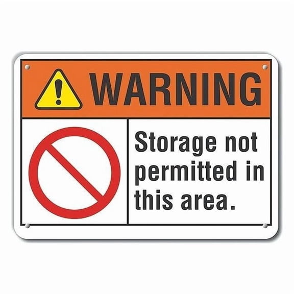 Lyle Aluminum No Storage Warning Sign,10x14in LCU6-0008-NA_14X10