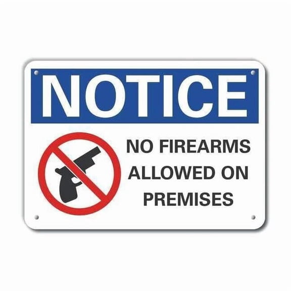 Lyle Aluminum No Weapons Notice Sign,10x14in LCU5-0056-NA_14X10