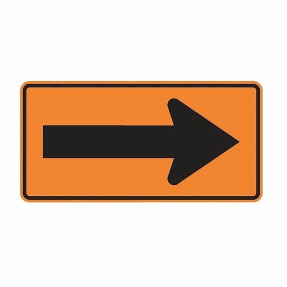 Lyle Arrow Traffic Sign,24" x 48" W1-6-BO-48HA
