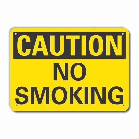 Lyle Caution No Smoking Sign,7"x10",Aluminum LCU3-0210-RA_10x7