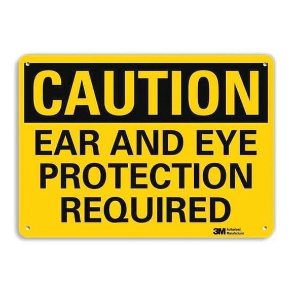 Safety Sign, 10 in Height, 14 in Width, Aluminum, Horizontal Rectangle, English