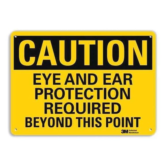 Safety Sign, 10 in Height, 14 in Width, Aluminum, Horizontal Rectangle, English