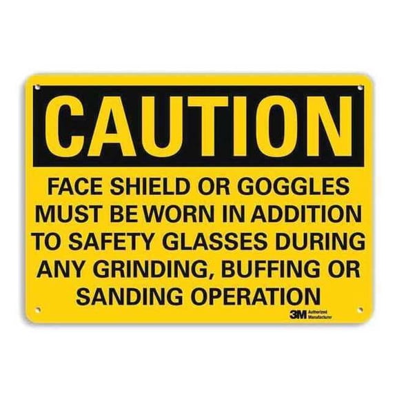 Safety Sign, 10 in Height, 14 in Width, Aluminum, Horizontal Rectangle, English