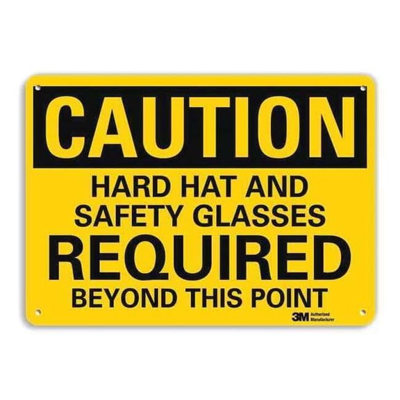 Safety Sign, 10 in Height, 14 in Width, Aluminum, Horizontal Rectangle, English