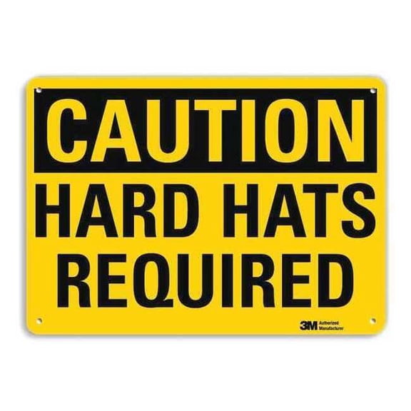 Safety Sign, 10 in Height, 14 in Width, Aluminum, Horizontal Rectangle, English