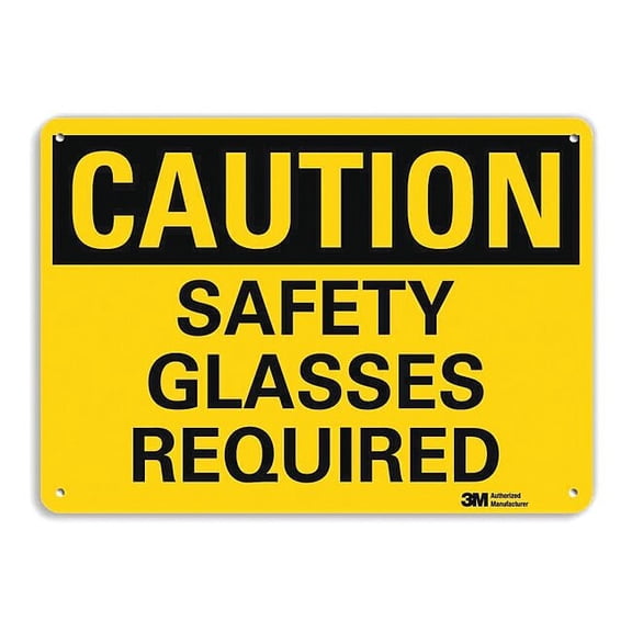 Safety Sign, 10 in Height, 14 in Width, Aluminum, Horizontal Rectangle, English