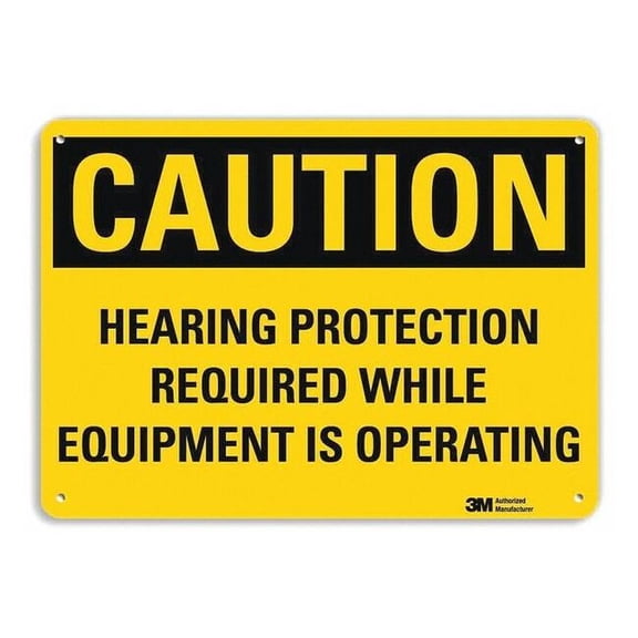 Lyle Plastic Caution Sign,4 Holes,14"x10", U1-1029-NP_14X10 U1-1029-NP_14X10