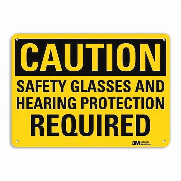 Lyle Plastic Caution Sign,4 Holes,14"x10", U4-1641-NP_14X10 U4-1641-NP_14X10