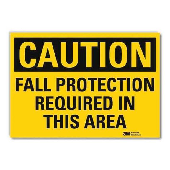 Safety Sign,Fall Protection,10in.W U4-1300-RD_10X7