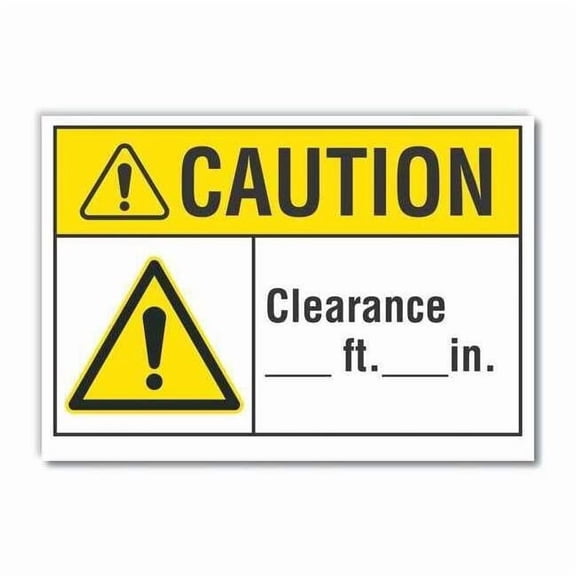 Clearance _Ft_In, 5 in W x 3 1/2 in H, Reflective Sheeting, LCU3-0034-RD_5x3.5