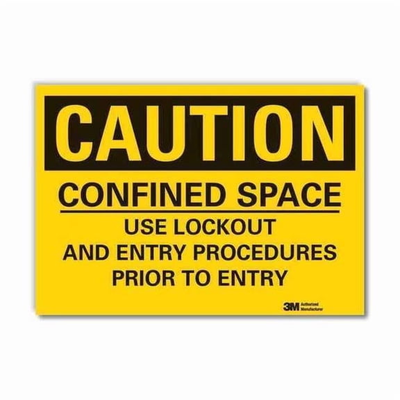 Lyle Confined Space Caution Rflctv Lbl,7x10in LCU3-0455-RD_10x7