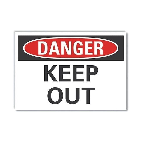 Lyle Danger Sign,7 in x 10 in,Non-PVC Polymer LCU4-0314-ED_10x7