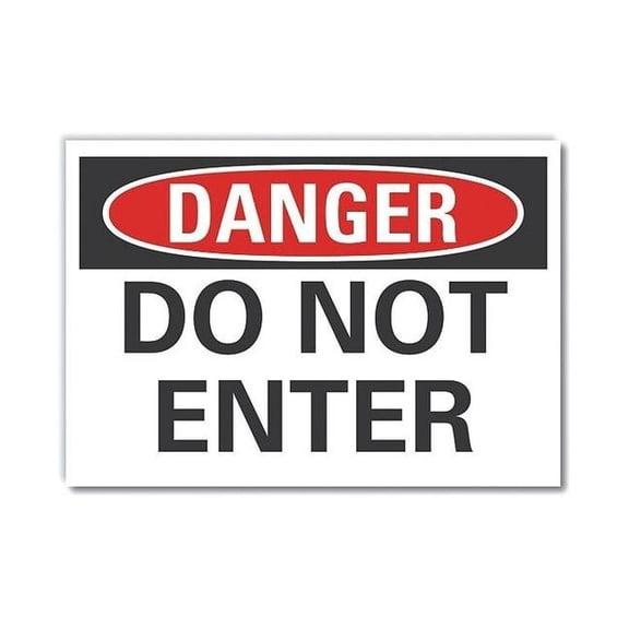 Lyle Danger Sign,7 in x 10 in,Non-PVC Polymer LCU4-0345-ED_10x7