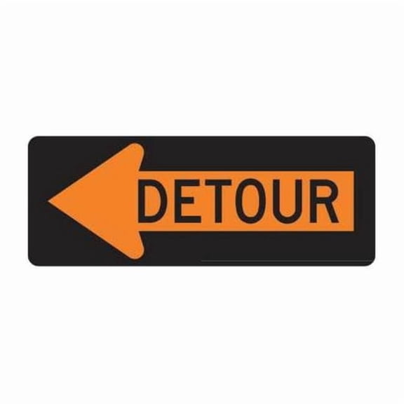 Lyle Detour Left Traffic Sign,18" x 48" M4-10L-48HA