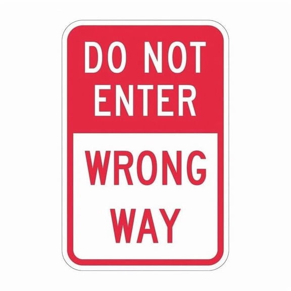 Lyle Do Not Enter Wrong Way Sign,18" x 12" T1-1876-DG_12x18