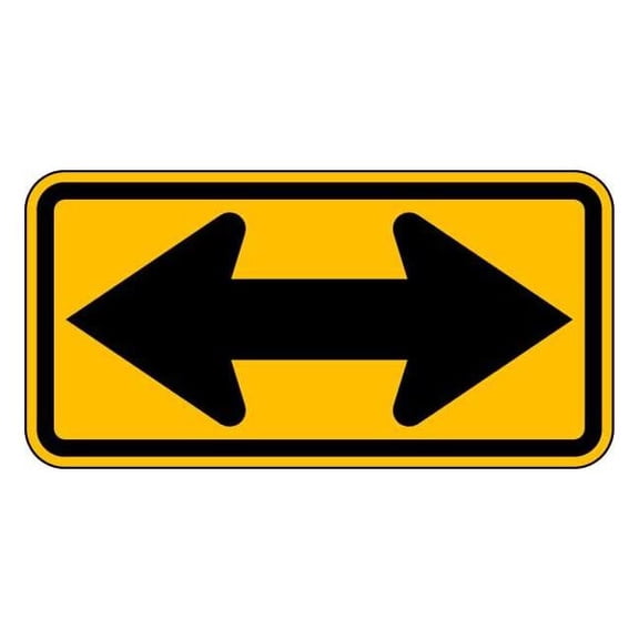 Lyle Double Arrow Traffic Sign,12" x 24" W1-7-24HA