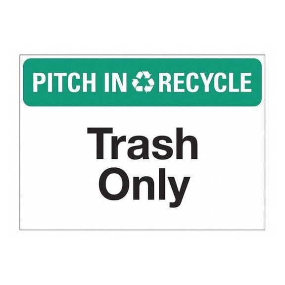 Lyle Eco Pitch In & Recycle Sign,10x14in,PK5 LCU1-0132-ED-PK5_14x10