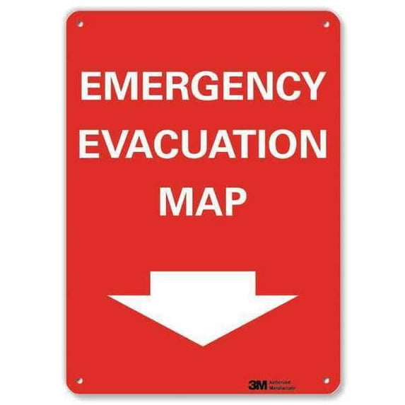 Lyle Emergency Exit Sign,10in x 7in,Aluminum U7-1071-RA_7X10