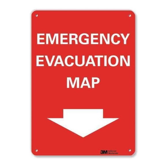 Lyle Emergency Exit Sign,14in x 10in,Aluminum U7-1071-RA_10X14