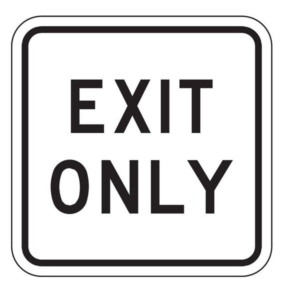 Lyle Exit Only Parking Sign,18" x 18" LR7-68-18HA
