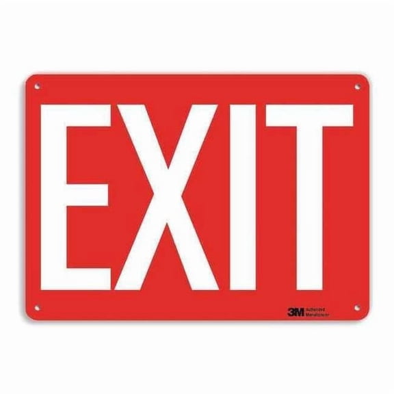 Lyle Exit Sign, Recycled Aluminum, 14" W, 10" H, Exit, White U1-1016-RA_14X10