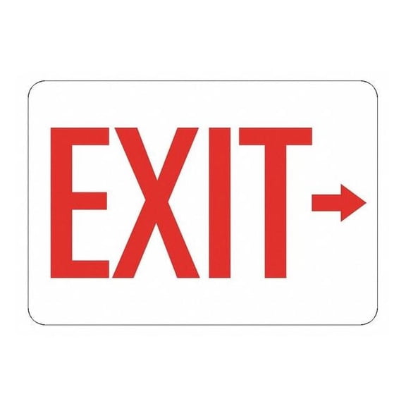 Lyle Exit Sign,10 in x 14 in,Non-PVC Polymer LCU1-0005-ED_14x10