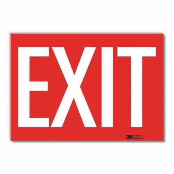 Lyle Exit Sign, Vinyl, 10" W, 7" H, Exit, White U1-1016-RD_10X7