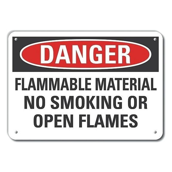 Lyle Flammable Mtrl Danger Sign,10x14in,Alum LCU4-0609-NA_14X10