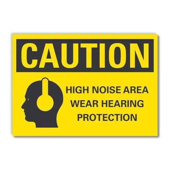 Lyle Caution Sign,Self-Adhesive Vinyl,5 in. H, LCU3-0160-RD_7x5 LCU3-0160-RD_7x5