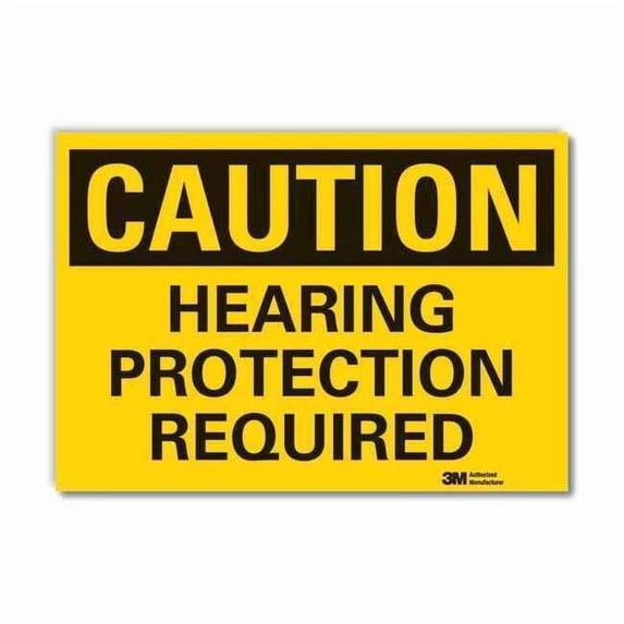 Lyle Caution Sign,7 in H,Vinyl,Hearing Protec LCU3-0306-RD_10x7