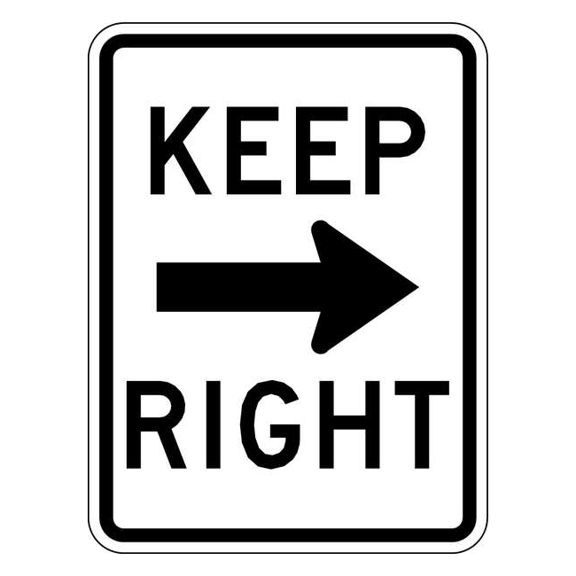Lyle Keep Right Traffic Sign,24" x 18" R4-7A-18DA
