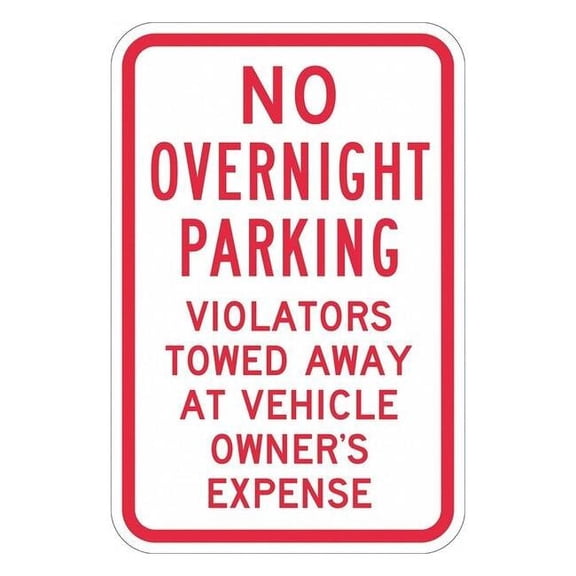 Lyle No Overnight Parking Sign,18" x 12, T1-1055-DG_12x18 T1-1055-DG_12x18