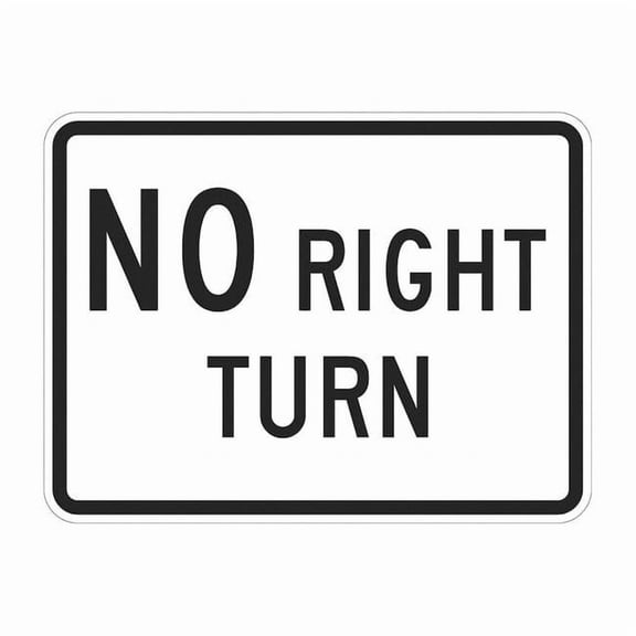 Lyle No Right Turn Traffic Sign,18" x 24" T1-5662-EG_24x18