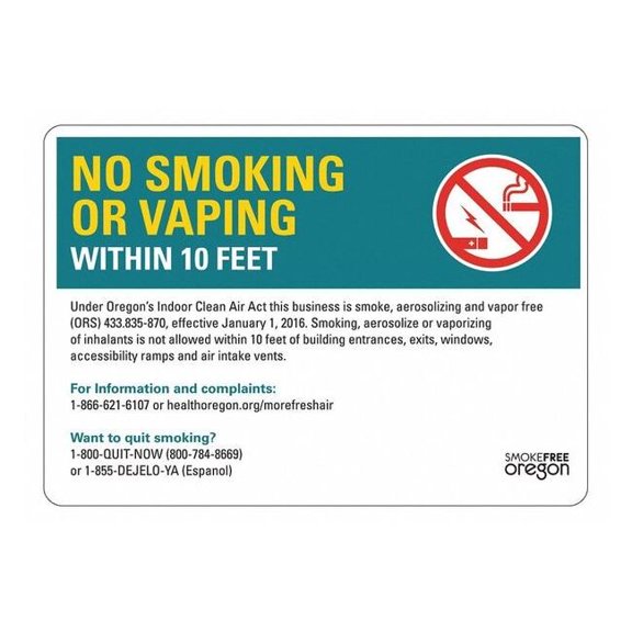 Lyle No Smoking Sign,10inx14in,Aluminum LCU1-2000-NA_14x10