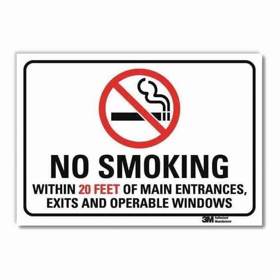 Lyle No Smoking Sign,10inx14in,RflctvSheeting U1-1018-RD_14X10