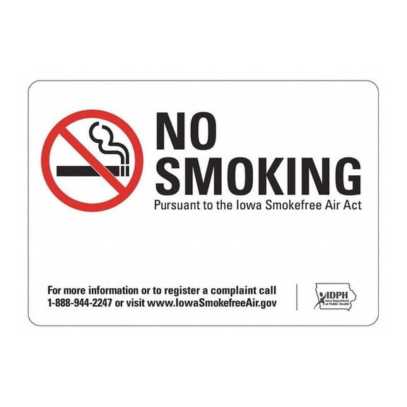 Lyle No Smoking Sign,7x10in,NoPVC Polymer,PK2 LCU1-0199-ED-PK2_10x7