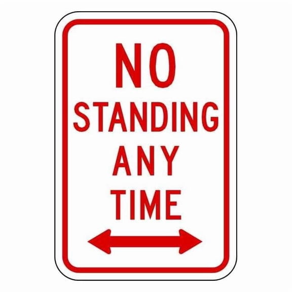 Lyle Parking Sign, 12" W, 18" H, English, Aluminum, White 02061