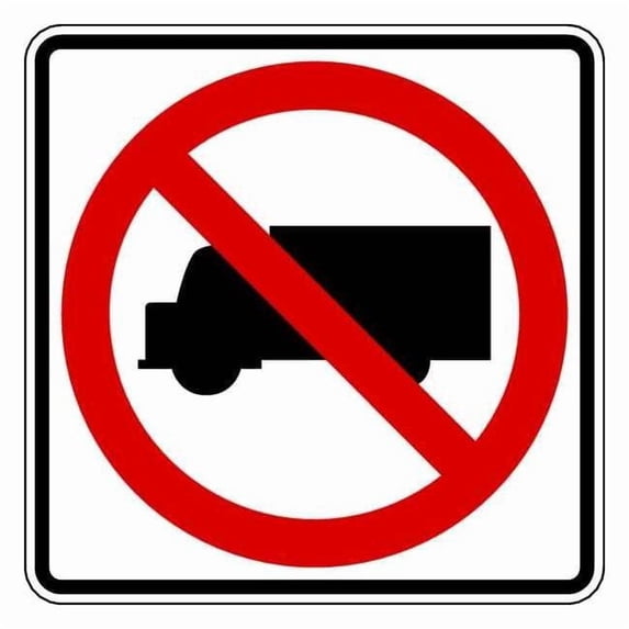 Lyle No Trucks Traffic Sign,24" x 24" R5-2-24HA