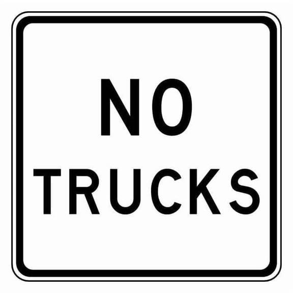 Lyle No Trucks Traffic Sign,24" x 24" R5-2A-24HA