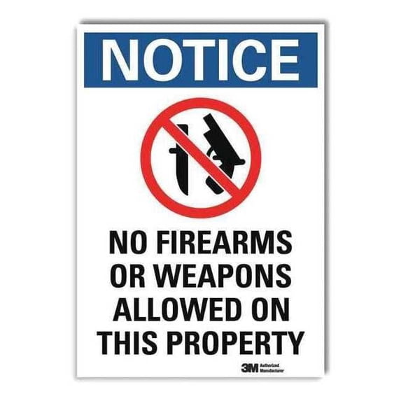 Lyle Notice Sign, 5 in W, 7 in H, Reflective Sheeting, White U1-1015-RD_5X7