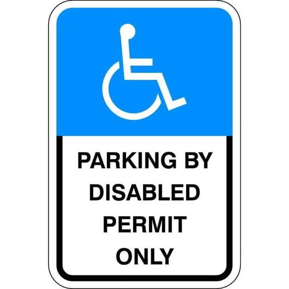 Lyle Parking By Disabled Permit Sign,18"x12" HC-FL01-12HA