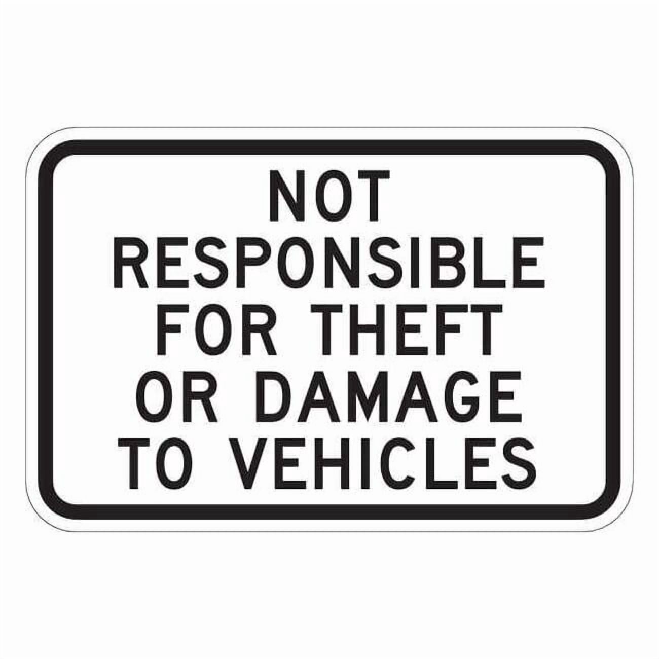 Car Damage Sign Lyle Parking Lot Damage Advisory Sign,12x18