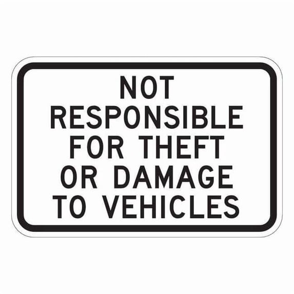 Lyle Parking Lot Damage Advisory Sign,12x18" T1-1046-EG_18x12