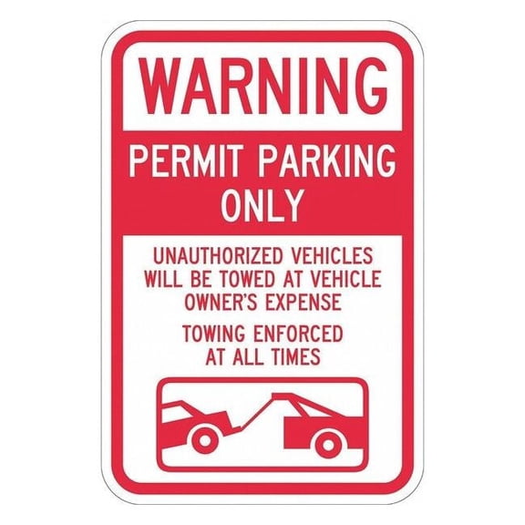 Lyle Permit Parking Sign,18" x 12, T1-1064-DG_12x18 T1-1064-DG_12x18