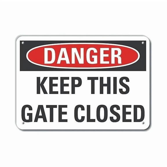 Lyle Plastic Gate Opertion Danger Sign,7x10in LCU4-0449-NP_10X7
