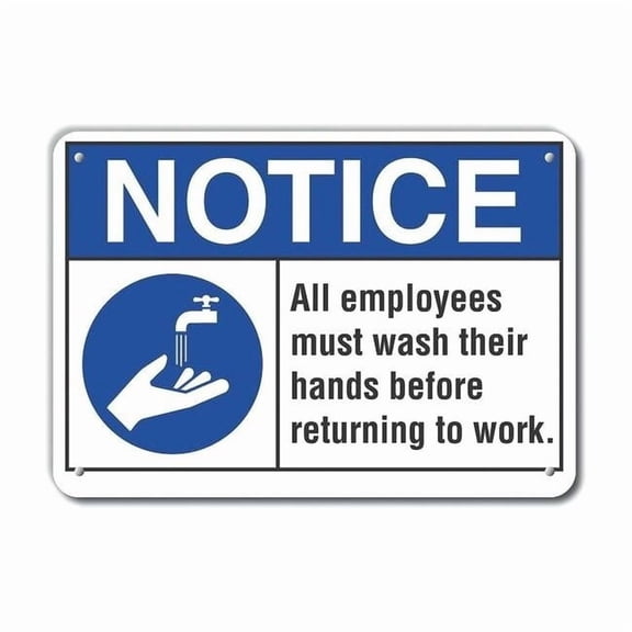 Lyle Plastic Wash Hands Notice Sign,7x10in LCU5-0002-NP_10X7