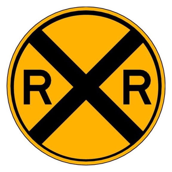 Lyle RXR Traffic Sign,30x30,12" Dia. W10-1-30HA