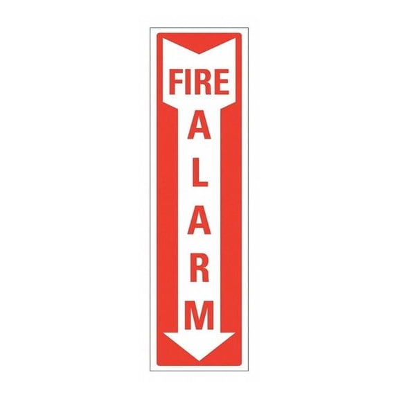 Lyle Reflective Fire Alarm Sign,14x4in,Alumin LCU1-0064-RA_4x14